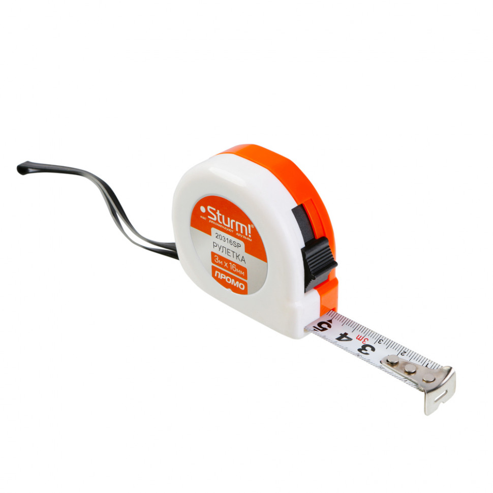 Рулетка 3х16мм, пластиковый корпус, Sturm! в Ростове-на-Дону в Ростове-на-Дону