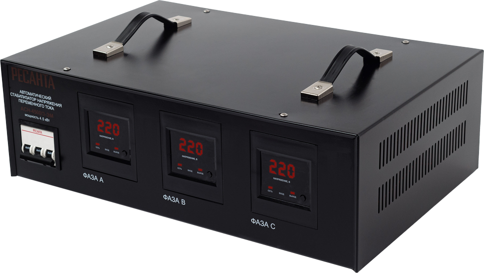 Стабилизатор напряжения РЕСАНТА АСН-4500/3-ЭМ