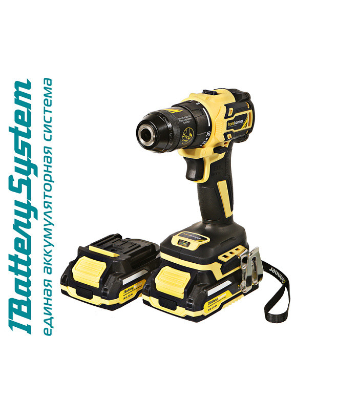 Дрель аккумуляторная б/щ Hanskonner HCD2065BLC 1BatterySystem в Ростове-на-Дону в Ростове-на-Дону