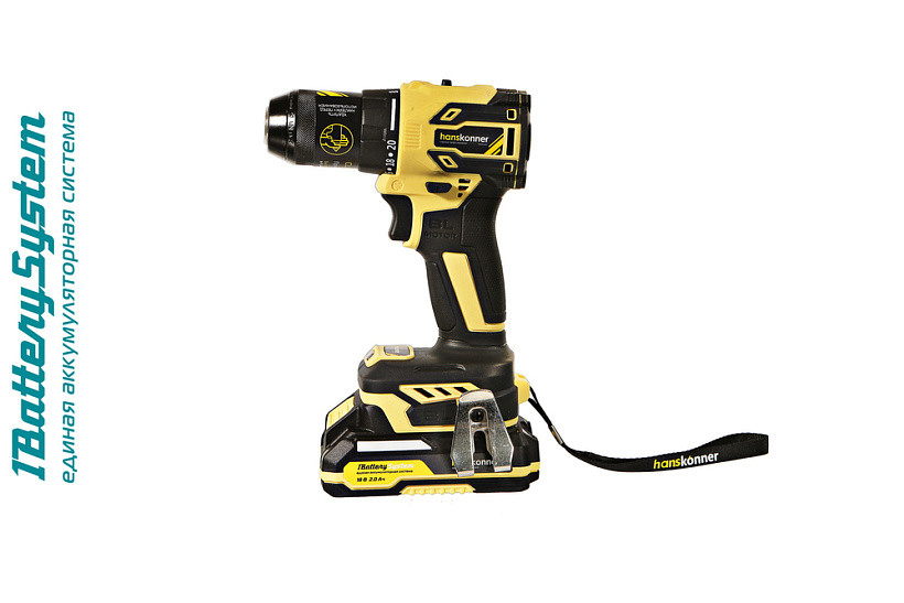 Дрель аккумуляторная б/щ Hanskonner HCD2065BLC 1BatterySystem в Ростове-на-Дону в Ростове-на-Дону