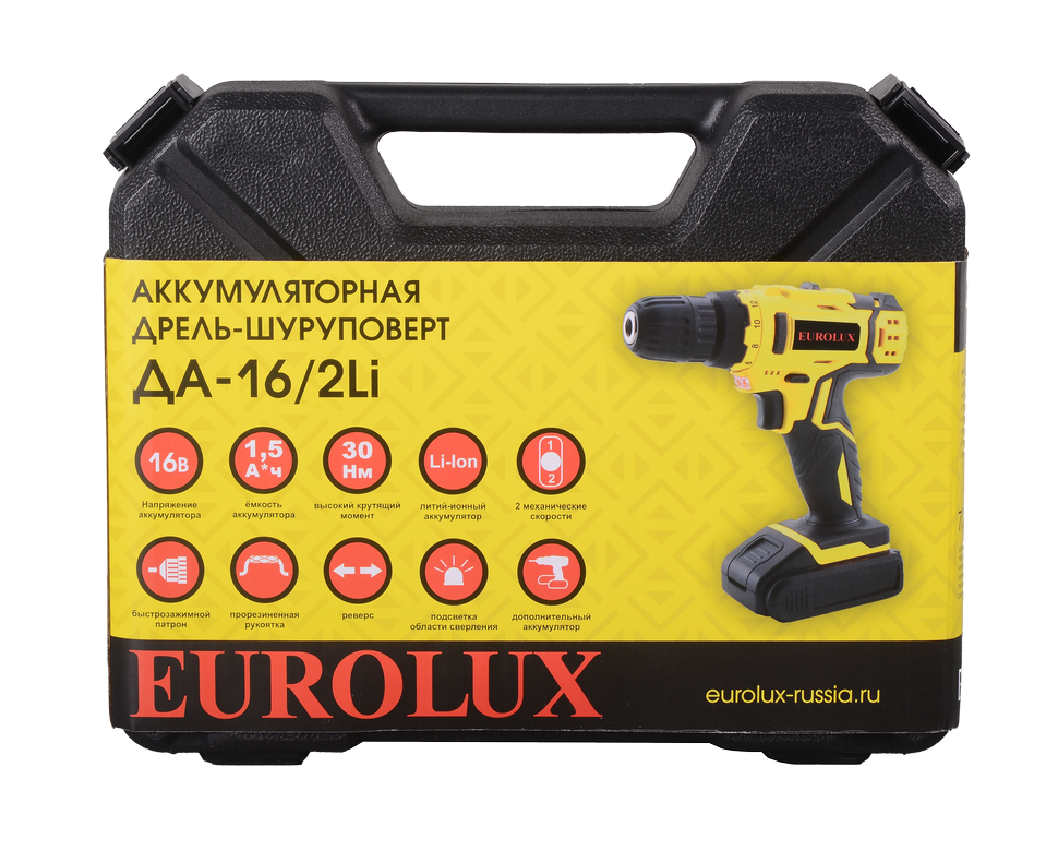 Дрель-шуруповерт Eurolux ДА-16/2Li в Ростове-на-Дону в Ростове-на-Дону