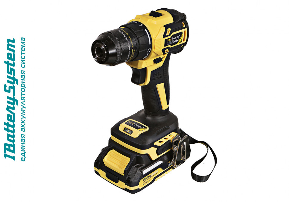 Дрель аккумуляторная б/щ Hanskonner HCD2065C 1BatterySystem в Ростове-на-Дону в Ростове-на-Дону