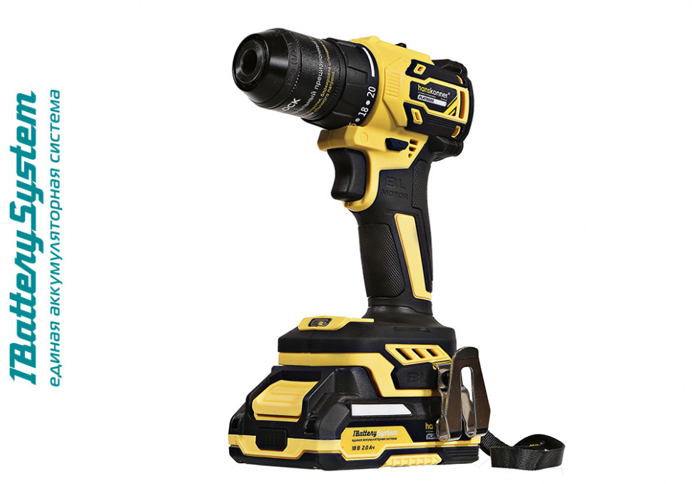 Дрель аккумуляторная б/щ Hanskonner HCD2065C 1BatterySystem в Ростове-на-Дону в Ростове-на-Дону