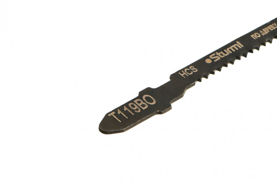 Пилки для лобзика по дереву T119BO, 5 шт, 76х51мм, шаг зуба 2мм, быстрый фигурный рез, HCS, Sturm!