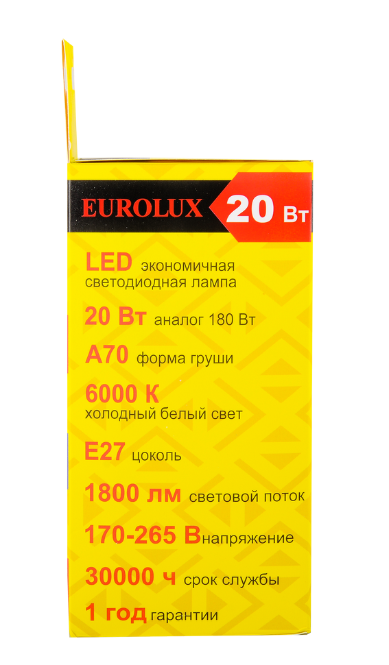 Лампа светодиодная Eurolux LL-E-A70-20W-230-6K-E27 в Ростове-на-Дону в Ростове-на-Дону