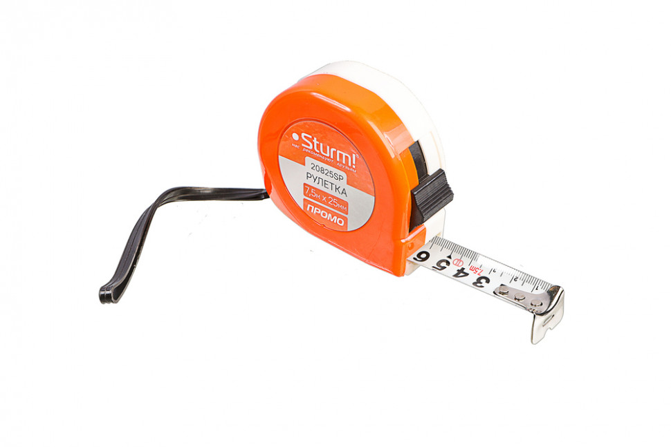 Рулетка 7,5х25мм, пластиковый корпус, Sturm!