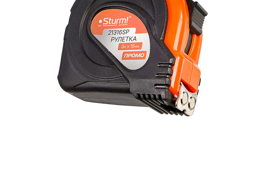 Рулетка 3x16мм, обрезиненная, магнит на зацепе, Sturm! в Ростове-на-Дону в Ростове-на-Дону