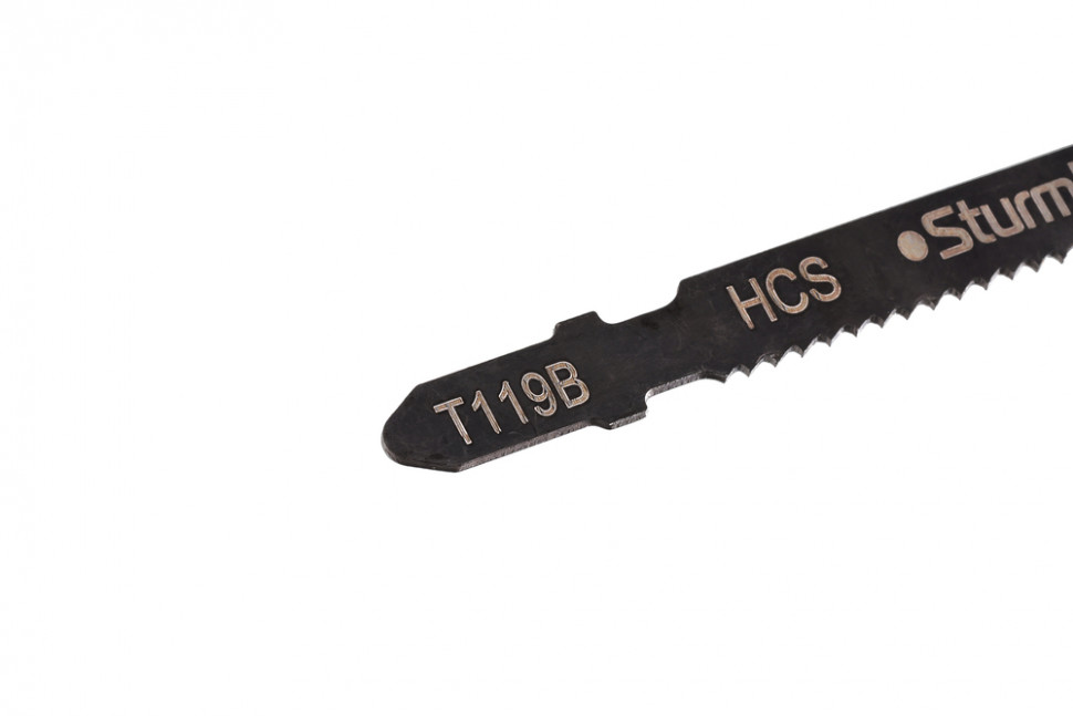 Пилки для лобзика по дереву T119B, 5 шт, 76х51мм, шаг зуба 2 мм, быстрый прямой рез, HCS, Sturm!