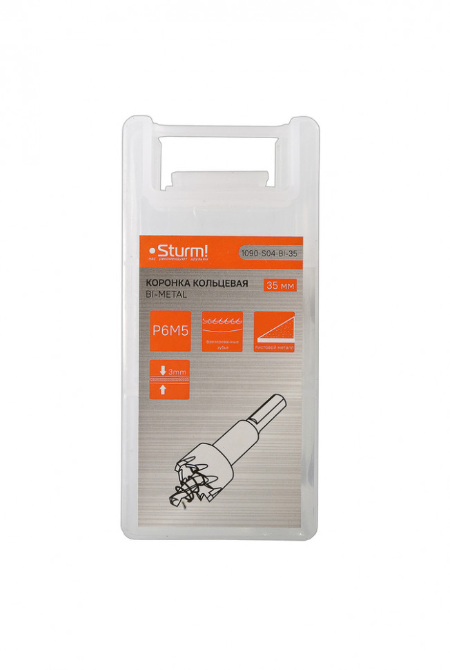 Коронка биметаллическая, 35 мм, по тонколистовому металлу, центрирующее сверло, Sturm! в Ростове-на-Дону в Ростове-на-Дону