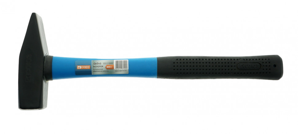 Молоток слесарный, кованый боек, 800 г, фибергласовая рукоятка, СОЮЗ