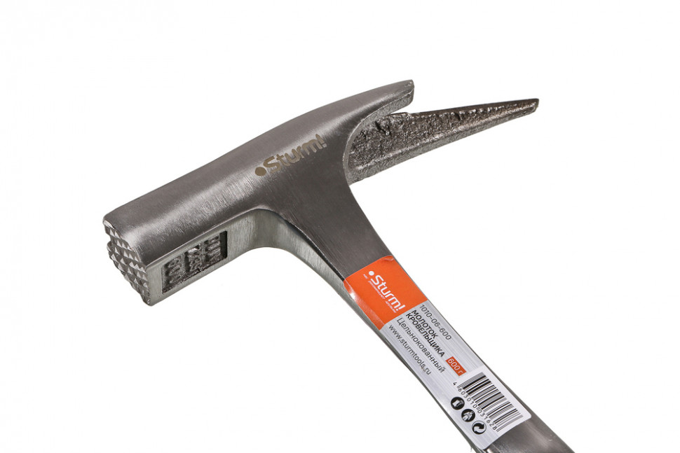 Молоток кровельщика цельнокованый, обрезиненная рукоятка, 600 г Sturm!