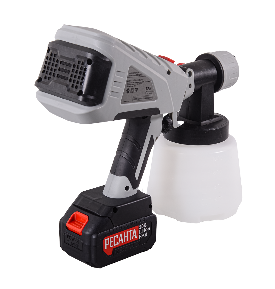 Краскопульт аккумуляторный Ресанта АКП-20Li (в комплекте 1 АКБ и ЗУ)