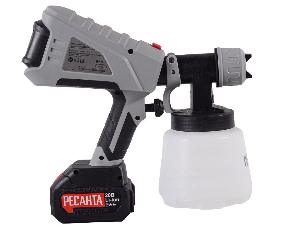 Краскопульт аккумуляторный Ресанта АКП-20Li (в комплекте 1 АКБ и ЗУ)