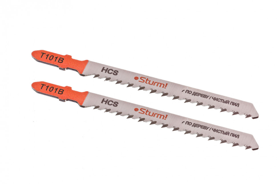 Пилки для лобзика по дереву T101B, 2 шт, 100х75мм, шаг зуба 2,5мм, чистый прямой рез, HCS, Sturm!