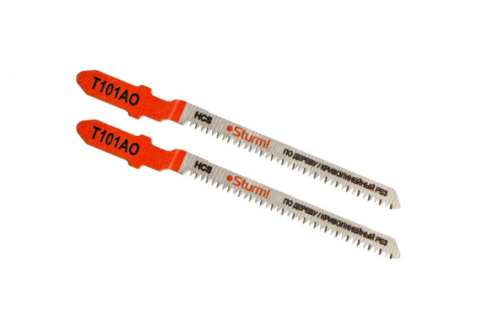 Пилки для лобзика по дереву T101AO, 2 шт, 83х51мм, шаг зуба 1,4мм, чистый фигурный рез, HCS, Sturm!