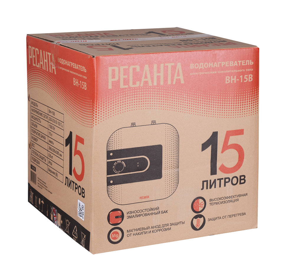 Водонагреватель накопительный ВН-15В Ресанта