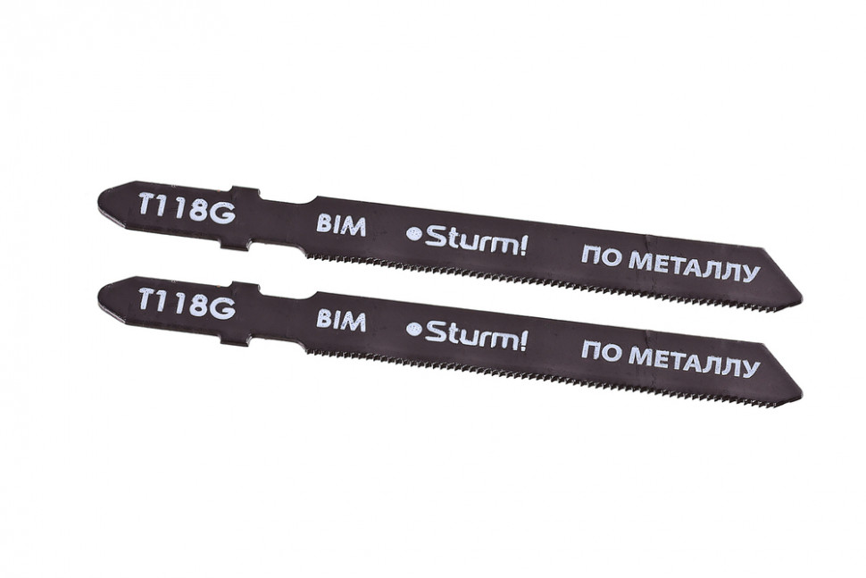 Пилки для лобзика по металлу T118G, 2 шт, 76х51мм, шаг зуба 0,8мм, тонкий прямой рез, HSS, Sturm!