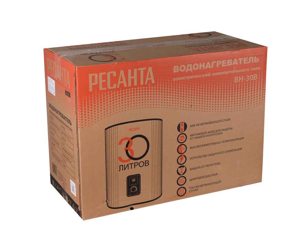 Водонагреватель накопительный ВН-30В Ресанта