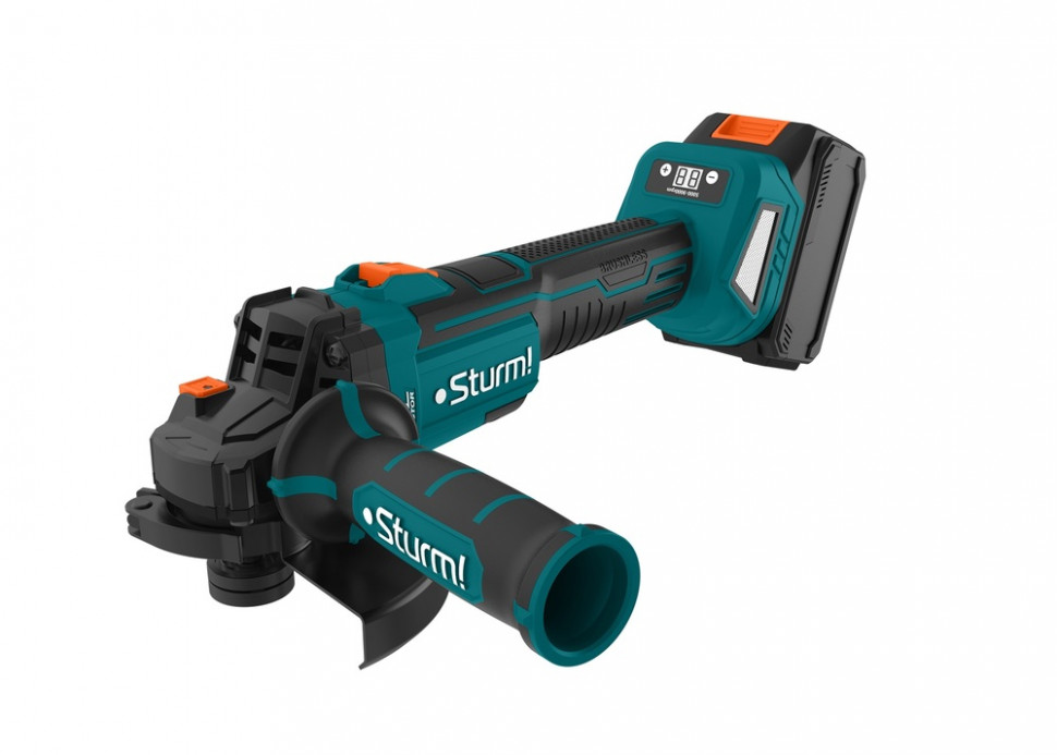 CAG18125BLE  УШМ аккумуляторная б/щ Sturm!, 18В, 1BatterySystem, 125мм, плавн пуск, 1х4Ач,кейс