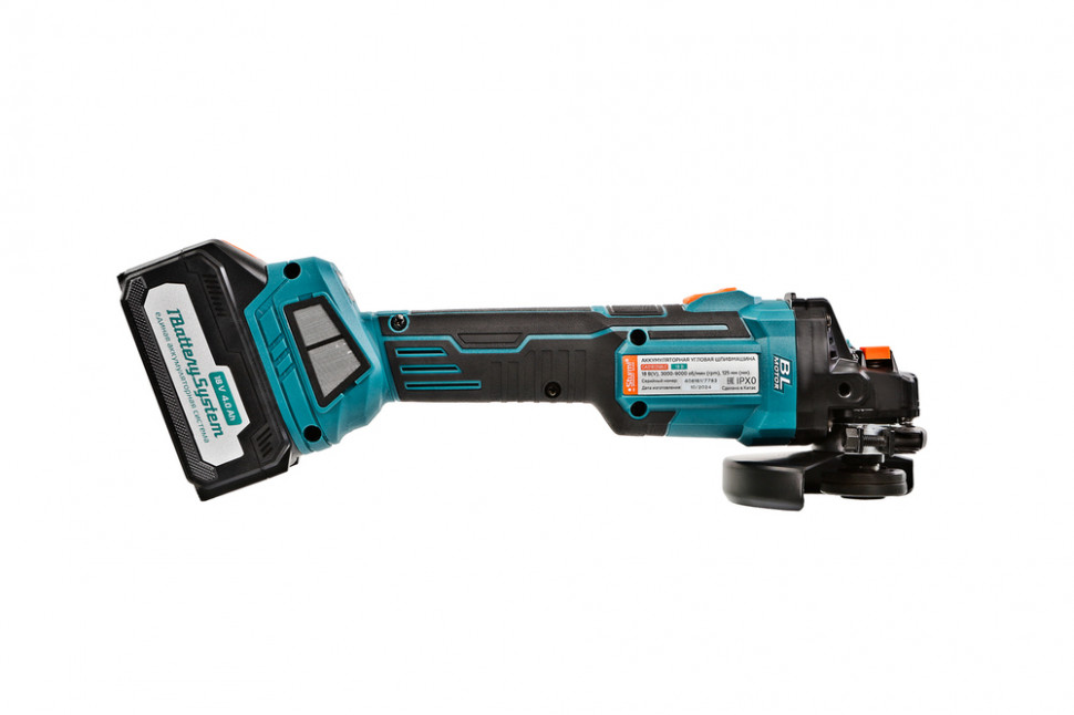 CAG18125BLE  УШМ аккумуляторная б/щ Sturm!, 18В, 1BatterySystem, 125мм, плавн пуск, 1х4Ач,кейс