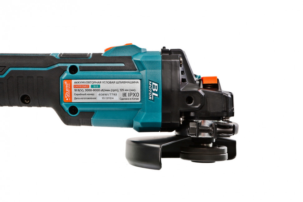 CAG18125BLE  УШМ аккумуляторная б/щ Sturm!, 18В, 1BatterySystem, 125мм, плавн пуск, 1х4Ач,кейс