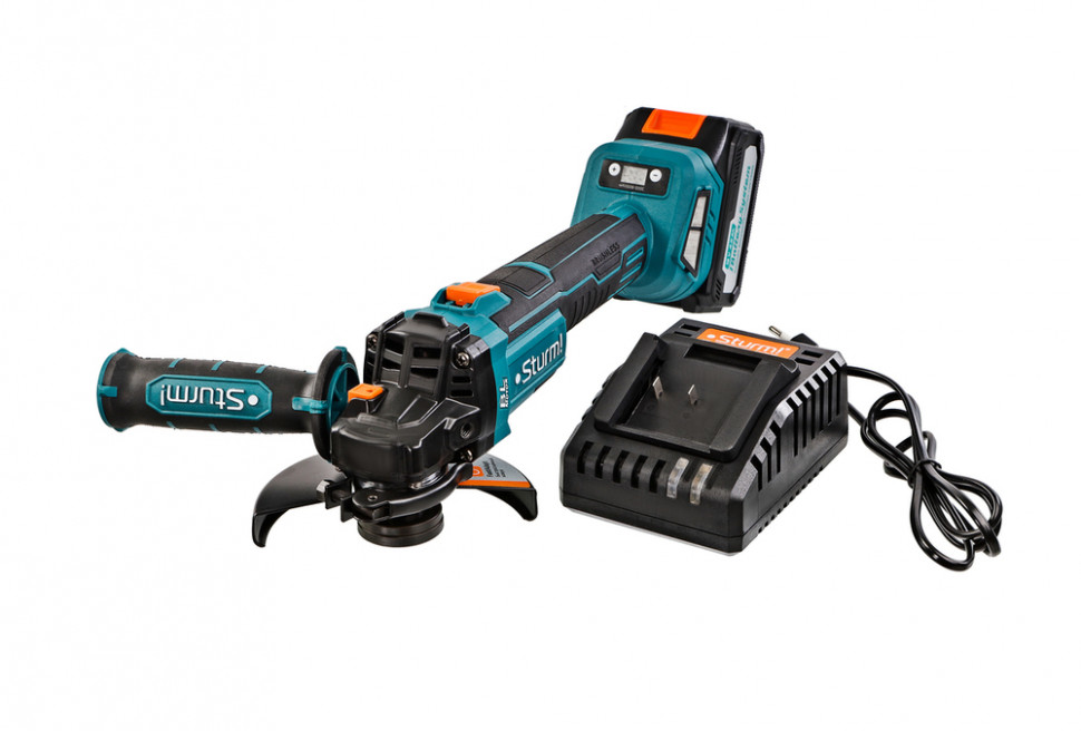 CAG18125BLE  УШМ аккумуляторная б/щ Sturm!, 18В, 1BatterySystem, 125мм, плавн пуск, 1х4Ач,кейс