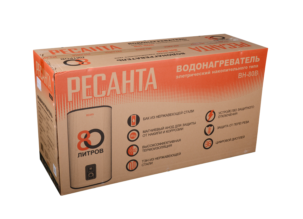 Водонагреватель накопительный ВН-80В Ресанта