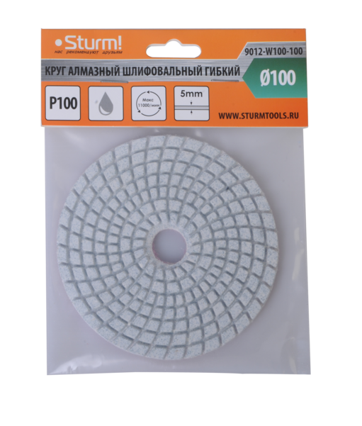 Круг шлифовальный гибкий Sturm! 9012-W100-100