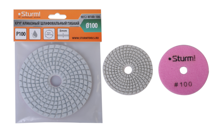 Круг шлифовальный гибкий Sturm! 9012-W100-100