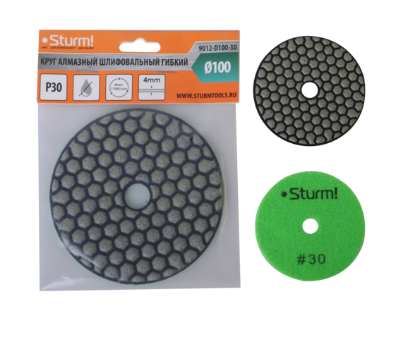 Круг шлифовальный гибкий Sturm! 9012-D100-30