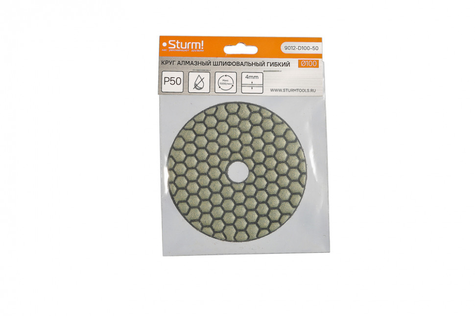 Круг шлифовальный гибкий Sturm! 9012-D100-50