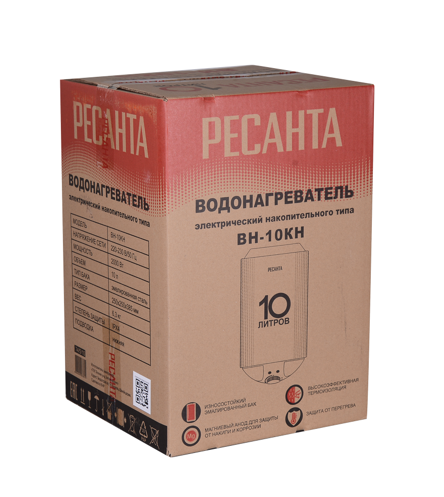 Водонагреватель накопительный ВН-10КН Ресанта