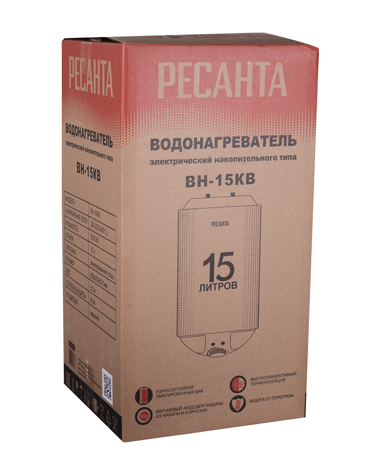 Водонагреватель накопительный ВН-15КВ Ресанта