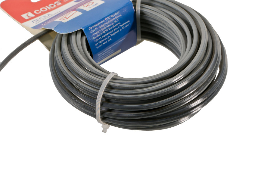 Леска для триммера, d=3.0 мм, l=15 м, квадрат усилен., желтый, СОЮЗ