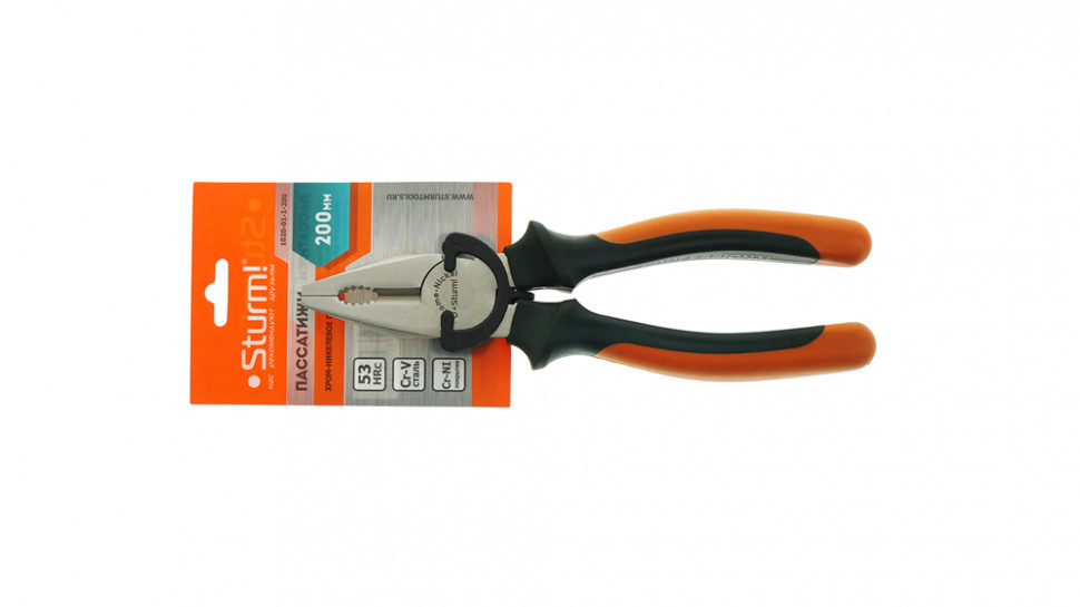 Пассатижи, 200мм, TPR рукоятки, никелированные, Sturm!
