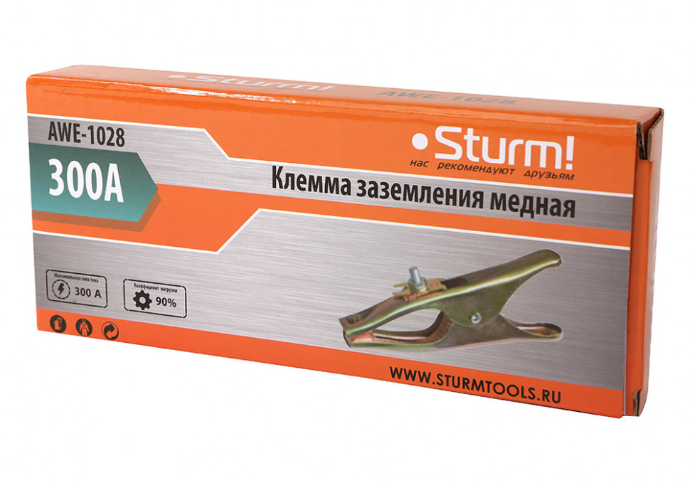 Клемма заземления 300A, медная вес 160 гр Sturm!