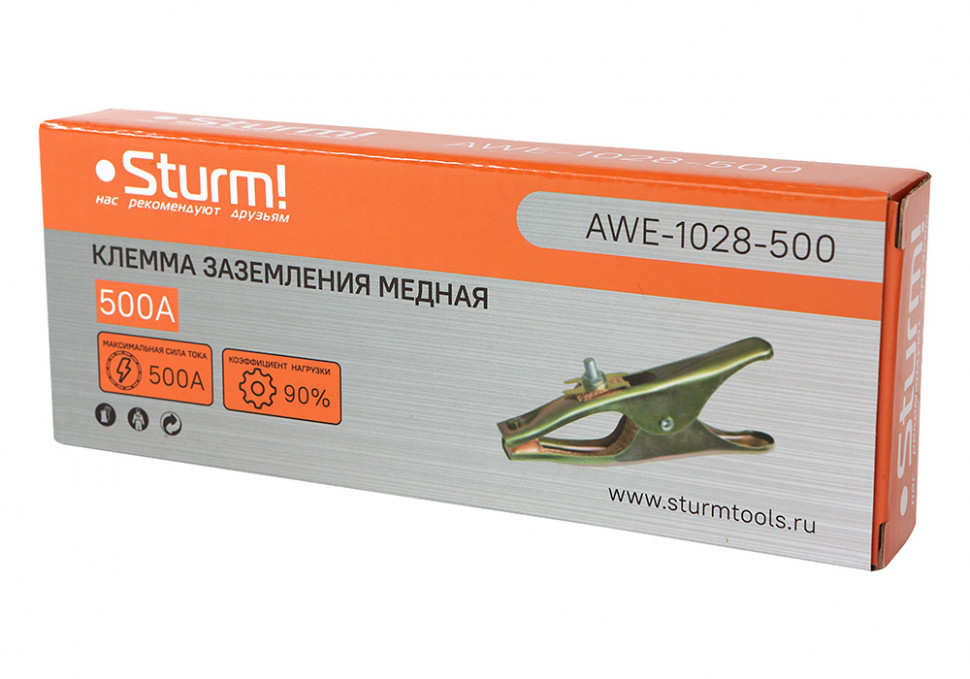 Клемма заземления 500A, медная , вес 320 гр Sturm!