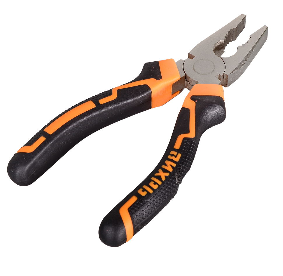 Плоскогубцы (пассатижи), 160мм., никелированные, двухкомпонентные рукоятки, Вихрь