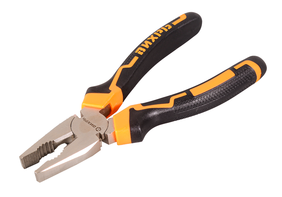 Плоскогубцы (пассатижи), 180мм., никелированные, двухкомпонентные рукоятки, Вихрь