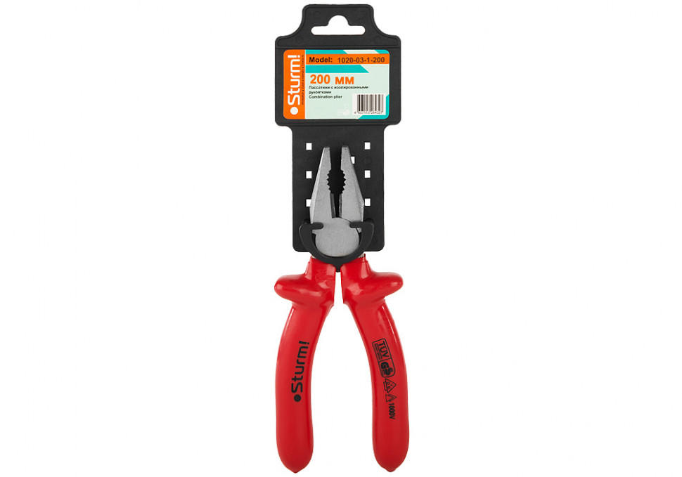 Пассатижи, 200мм, диэлектрические рукоятки, Sturm!