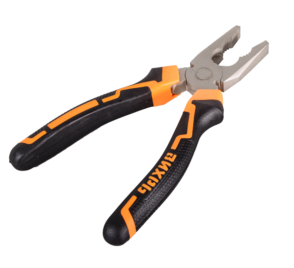 Плоскогубцы (пассатижи), 200мм., никелированные, двухкомпонентные рукоятки, Вихрь