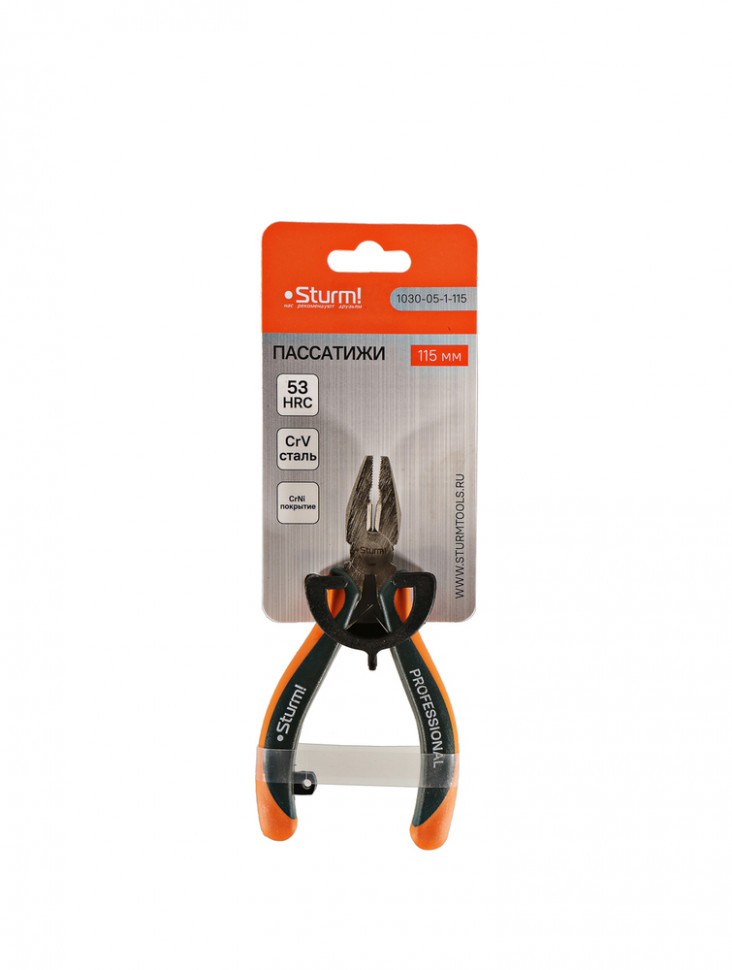 Пассатижи мини, 115мм, TPR рукоятки, никелированные, Sturm!