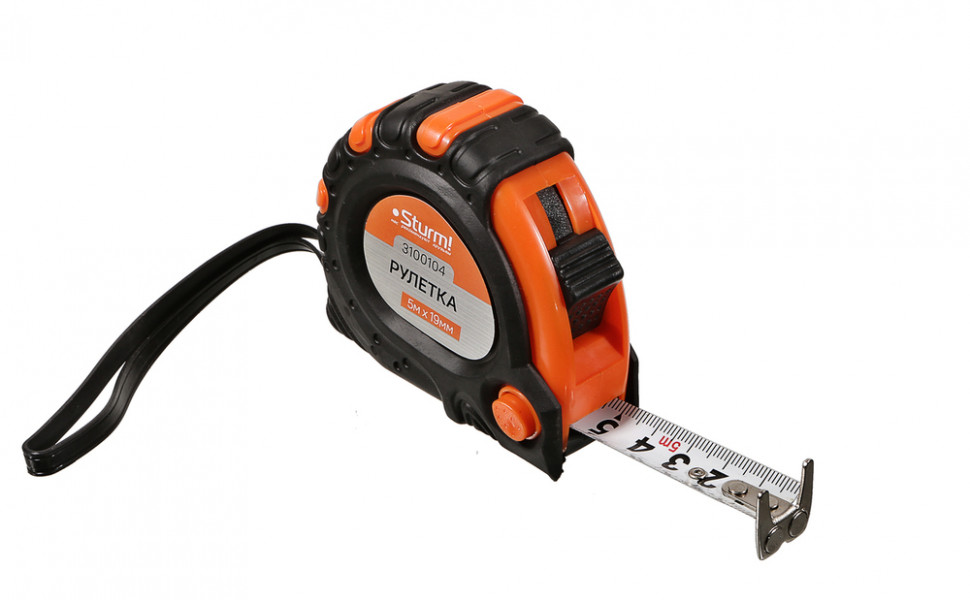 Рулетка 5x19мм, 3 кнопки стопа, двухсторонняя, магнит на зацепе, Sturm! в Ростове-на-Дону в Ростове-на-Дону