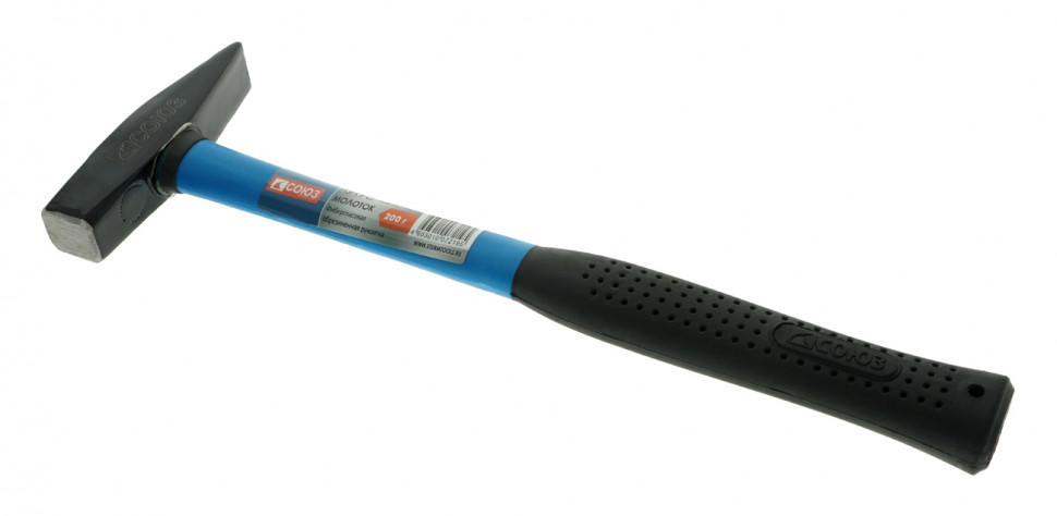 Молоток слесарный, кованый боек, 200 г, фибергласовая рукоятка, СОЮЗ